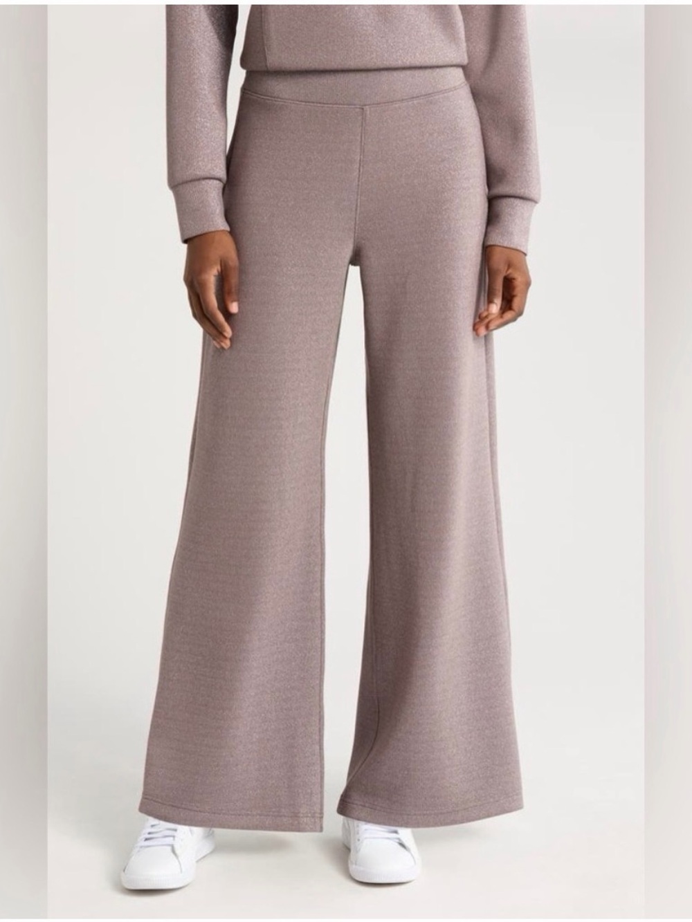 SPANX Air Essentials Wide-Leg Pants in Brown Metallic
